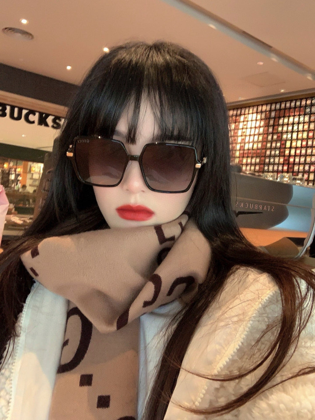 OVERSIZED SQUARE FRAME SUNGLASSES G1307 IN ACETATE AND METAL