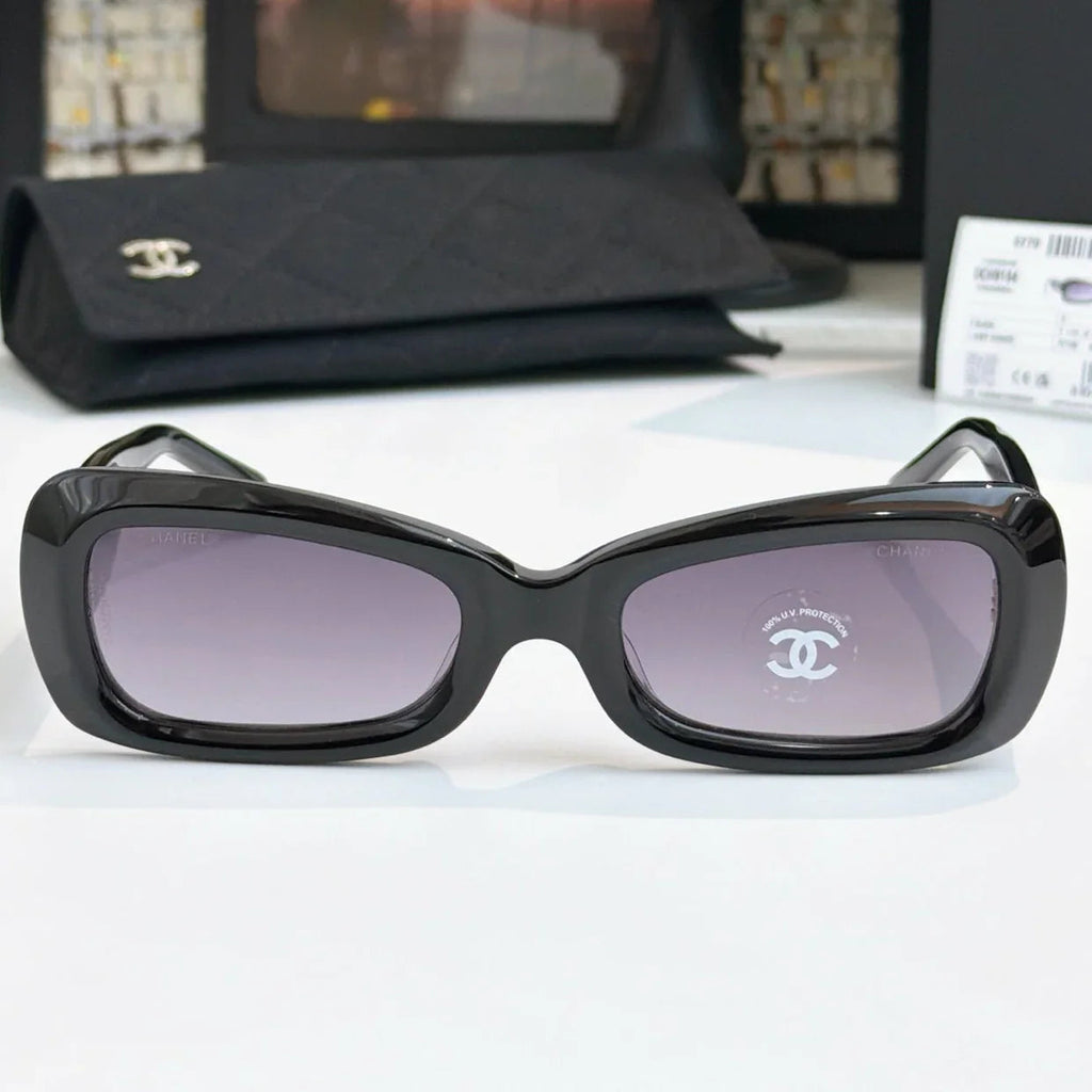 Chanel Butterfly Sunglasses Black Gradient Purple Acetate