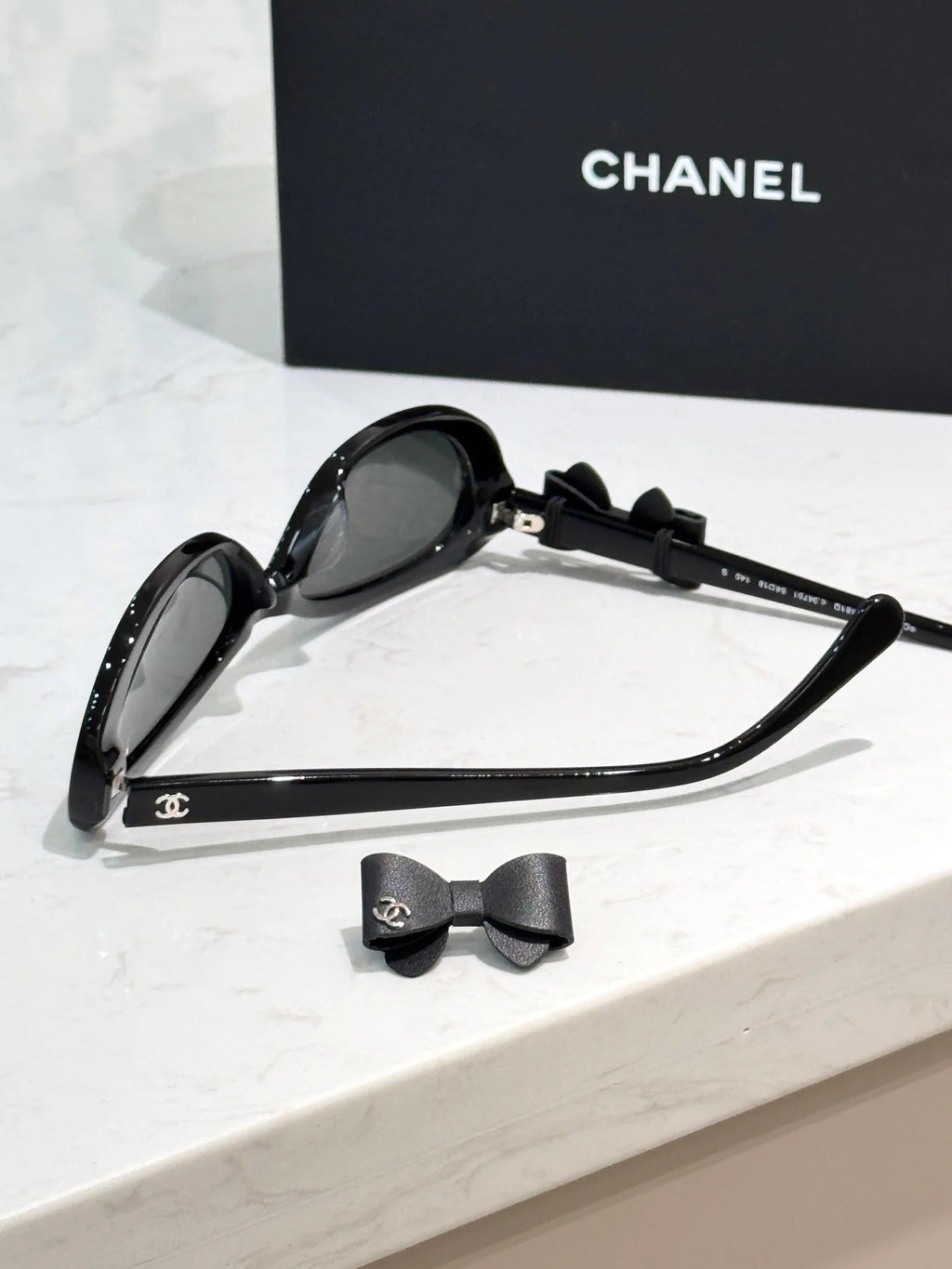 Chanel Cat Eye Sunglasses Black Acetate Calfskin CH9181
