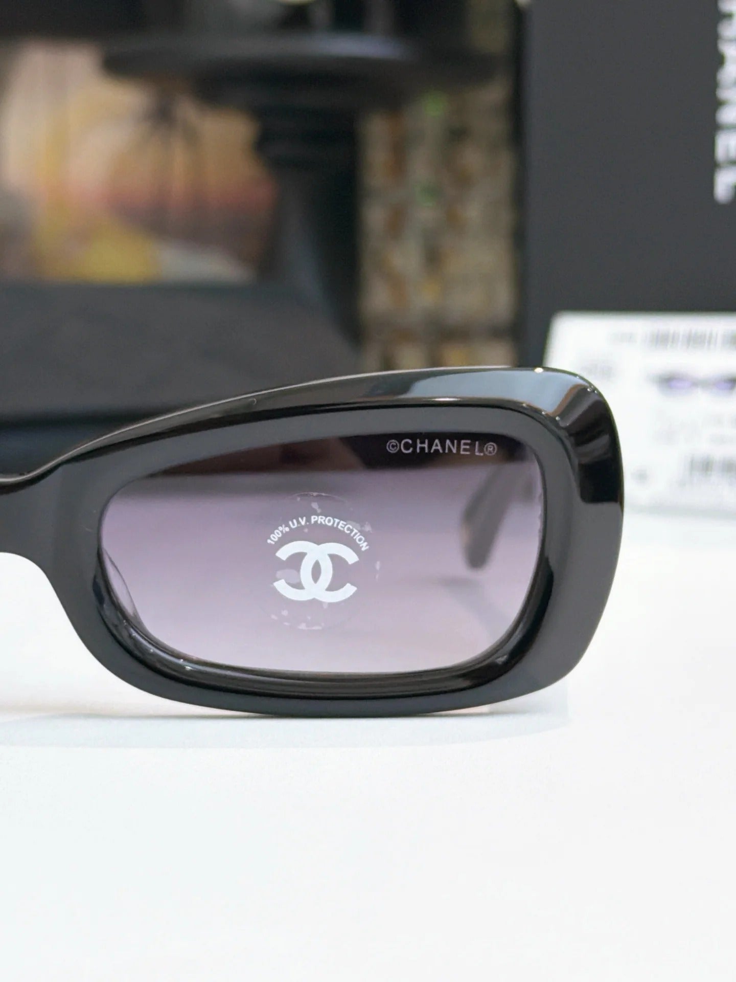 Chanel Butterfly Sunglasses Black Gradient Purple Acetate